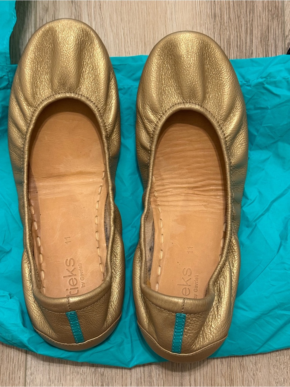 Gold Leather Ballet Flats - Tieks Style